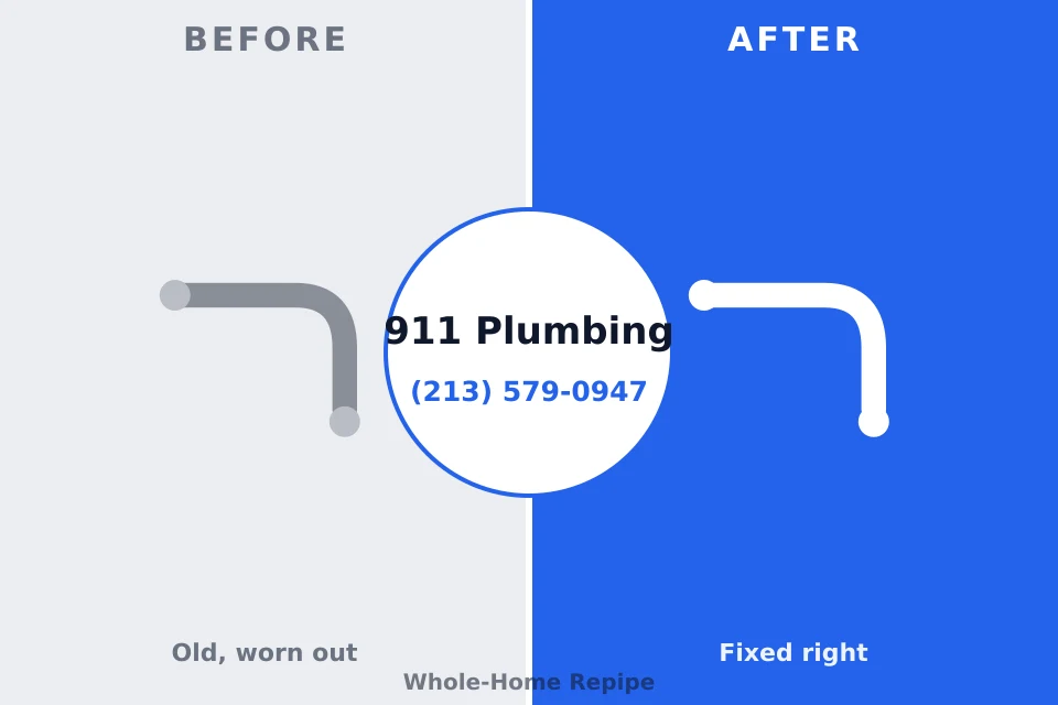 Before and after: plumbing repair Newburyport, MA